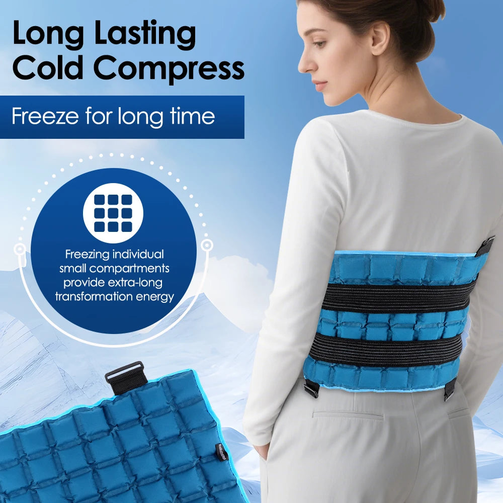 13”x 22” Extra Large Ice Pack for Injuries Reusable,Back Pain Relief,Knee Wrap,After Surgery, Hot/Ice Pack for Knee,Shoulder