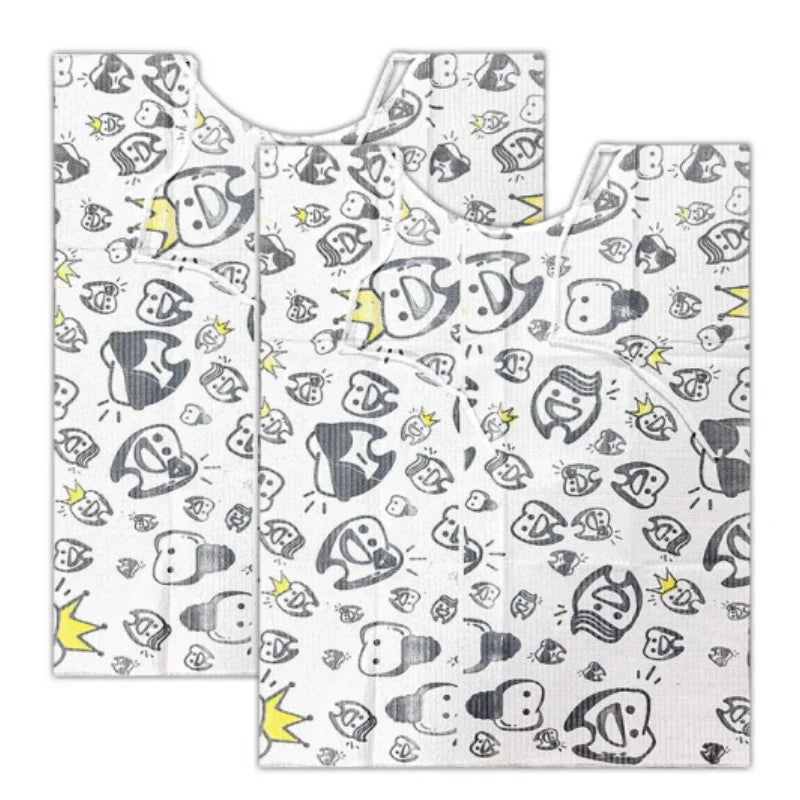 10pcs Disposable Dental Bibs with Rope Waterproof Patient Apron Scarf Napkins Cleaning Pad Dentistry Accessories
