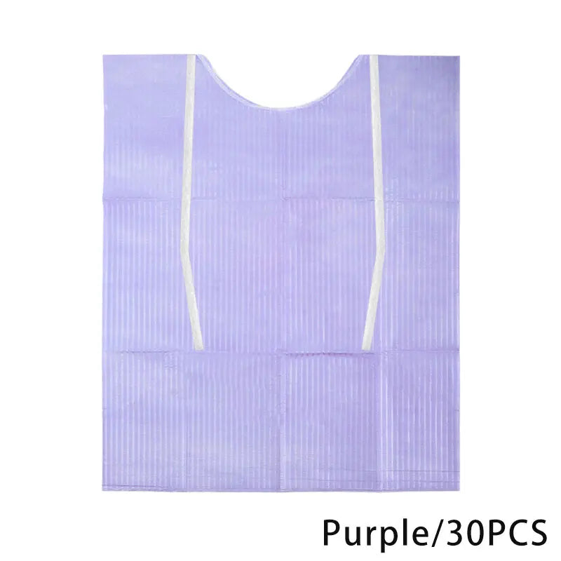 30 Pcs Disposable Dental Bibs with Ties Waterproof Sheets scarf Tattoo Cleaning Wipes Dental Clinic Tattoo Scarf Makeup Tool