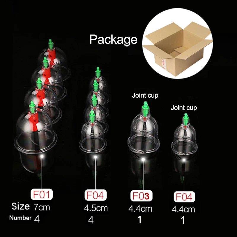 32/24/18/10/6 Cupping Therapy Set Vacuum Massage Tool Cupping Cup Massage Tool Set Ventosaterapia  Masaje Profissional Copo