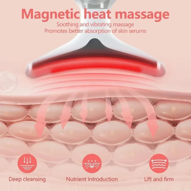 Handheld 7-color Facial Therapy Beauty Device with 3 Beauty Modes, USB Rechargeable Facial Wrinkle and Anti-aging Skin Care Tool