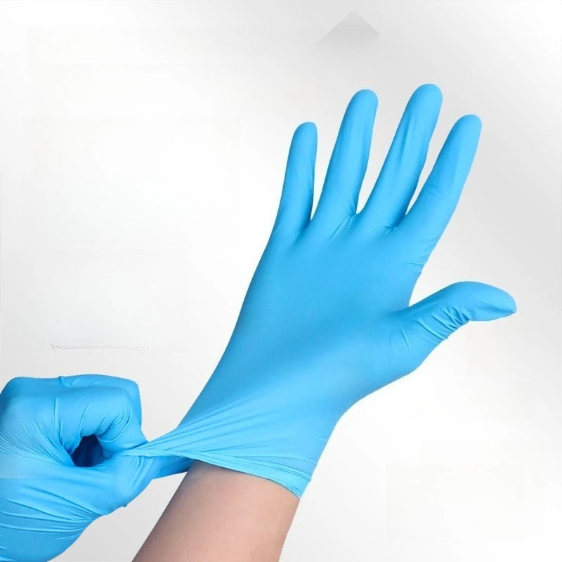 100-PCS Disposable Nitrile Gloves: Heavy-Duty, Waterproof & Anti-Slip for Kitchen Cleaning