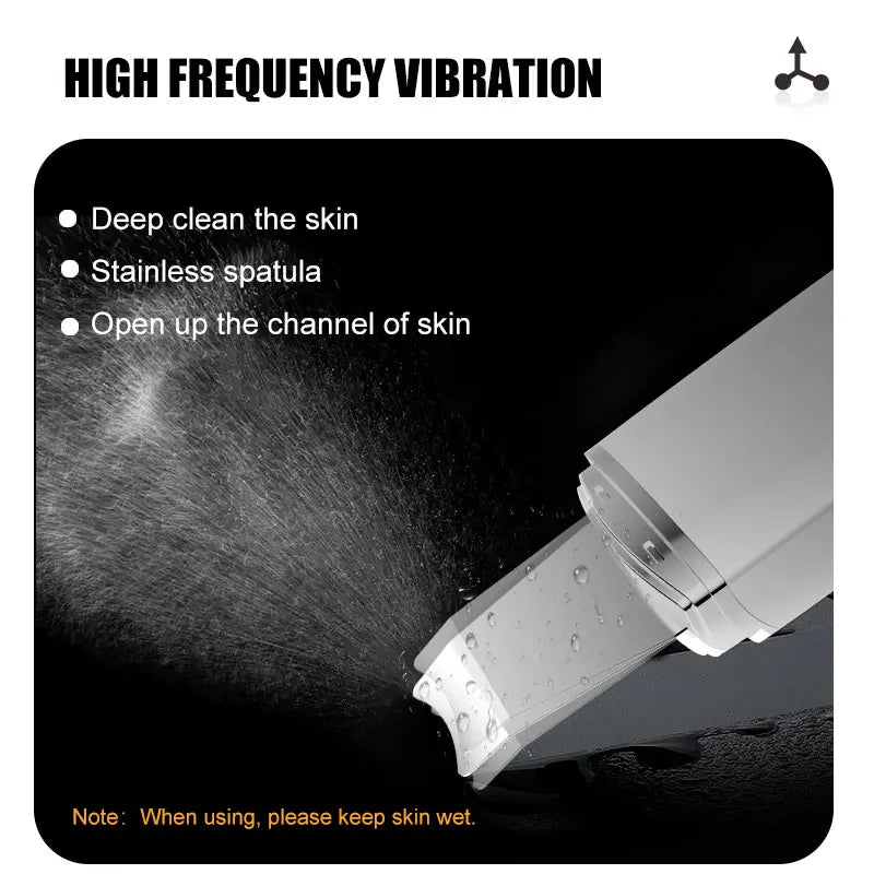 Ultrasonic Skin Scrubber Ultrasonic Deep Face Cleaning Peeling Blackhead Remover Facial Shovel Cleanser Lifting Skin Care