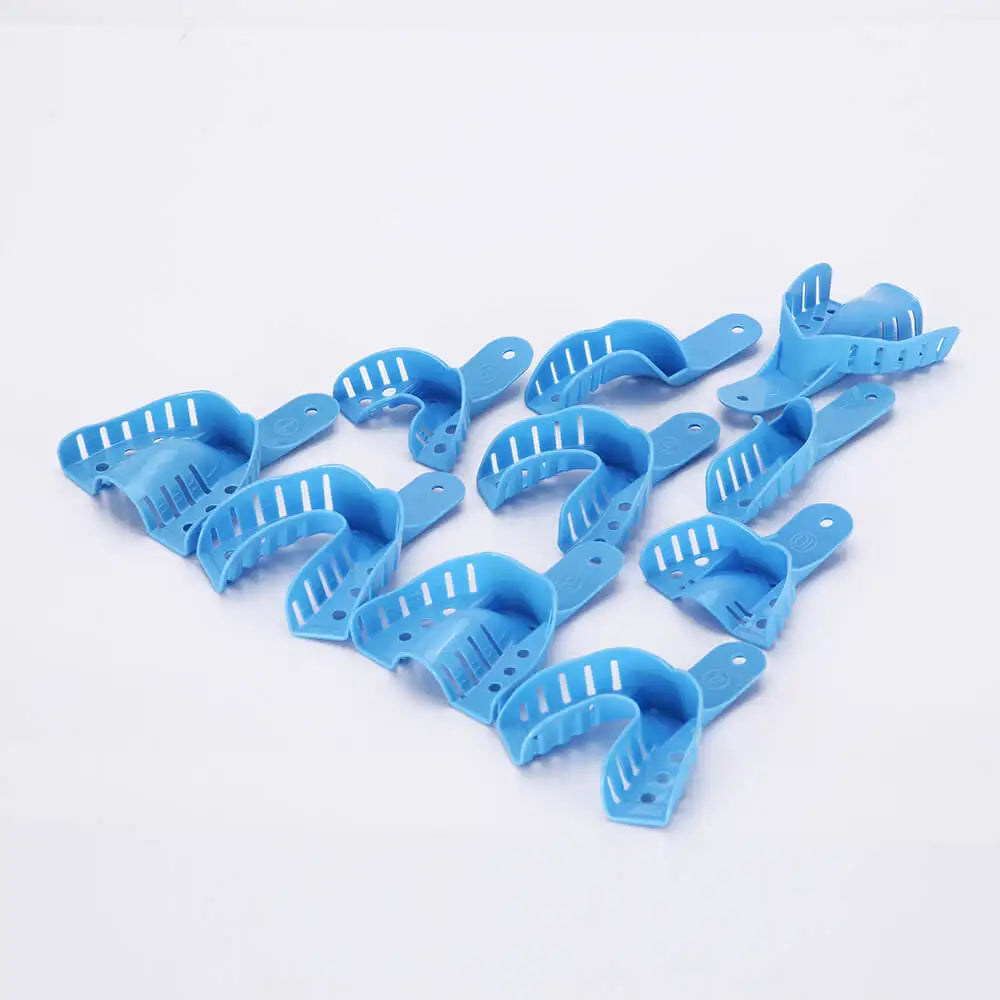 10Pcs/Set Disposable Plastic Dental Impression Trays Adult And Children Central Materials Teeth Holder Oral Care Dentistry