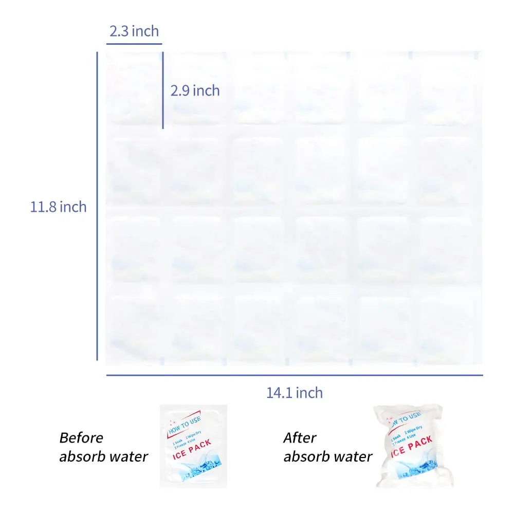 Gel Ice Packs 4X6 Ice Bag Reusable Cold Compress Packs for Injuries, Pain Relief, Safe Non Toxic and Food Storage lunch canned