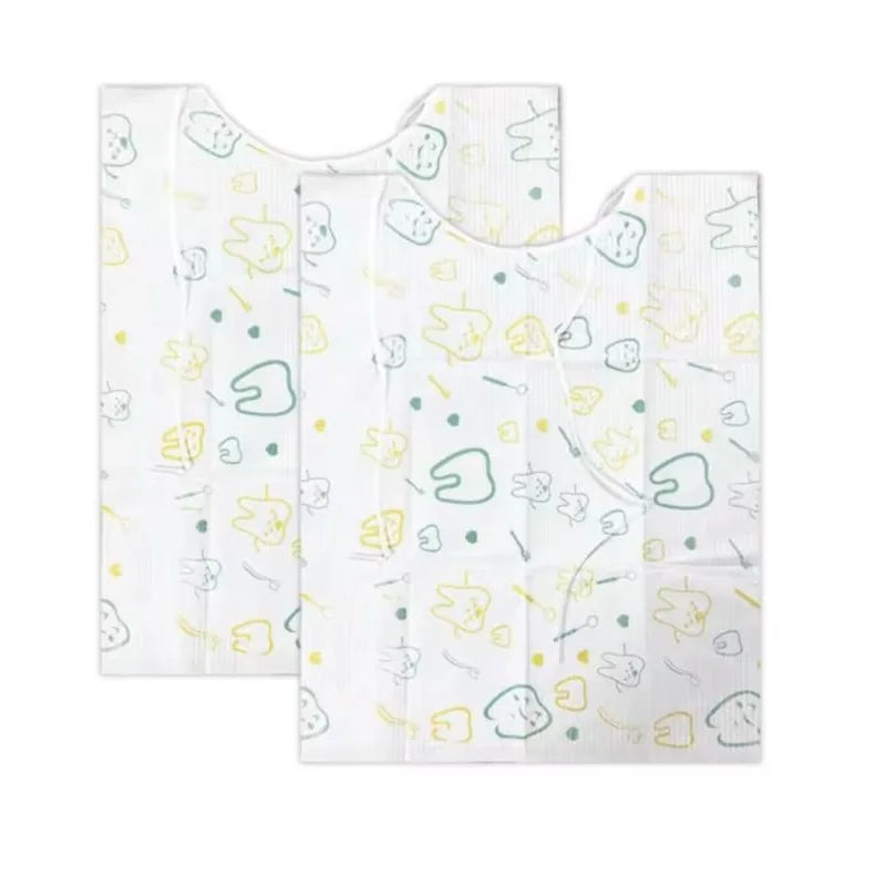 10pcs Disposable Dental Bibs with Rope Waterproof Patient Apron Scarf Napkins Cleaning Pad Dentistry Accessories