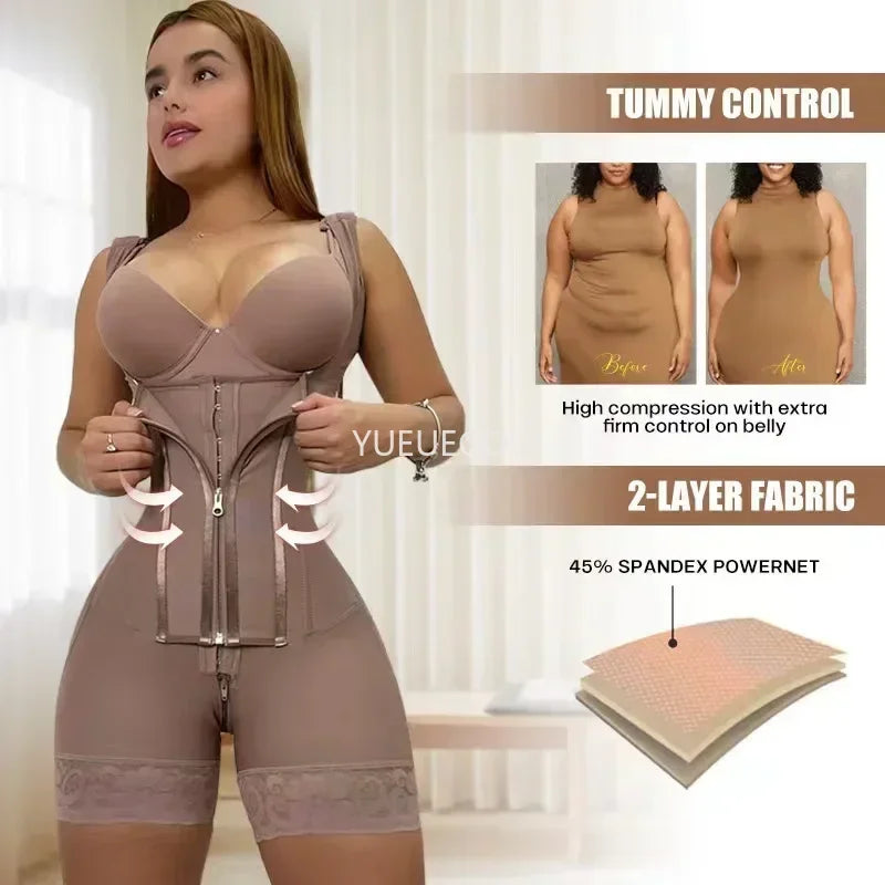 Colombian Fajas Postpartum High Compression Shaper Full Body Tummy Control & Butt Lift Girdle Breathable Slimming Underbust