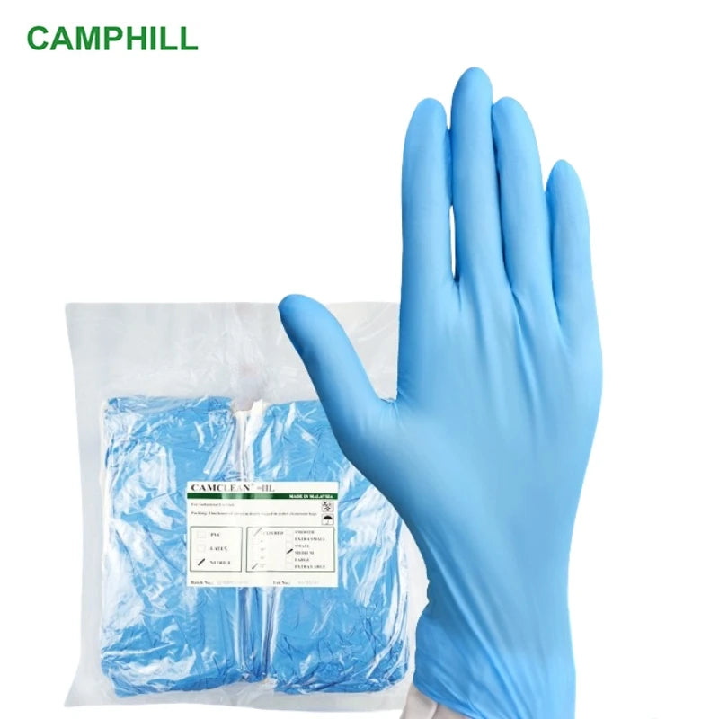 Genuine pitted surface non-powder non-slip disposable nitrile gloves Dust-free room, Laboratory 9-inch/12-inch blue gloves