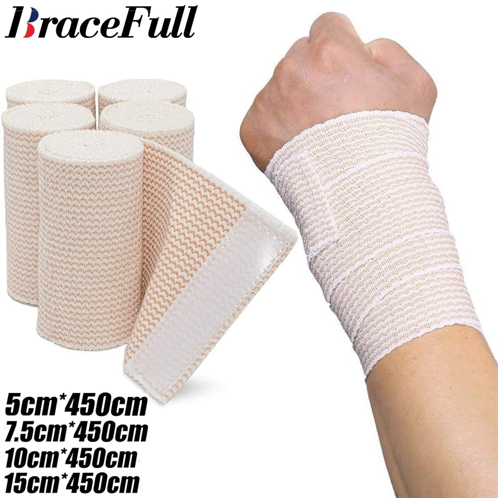 1 Roll Elastic Bandage Wrap Compression Bandage with Self-Closure,Ideal for ,Calf,Sports,Sprains,Wrist,Ankle and Foot