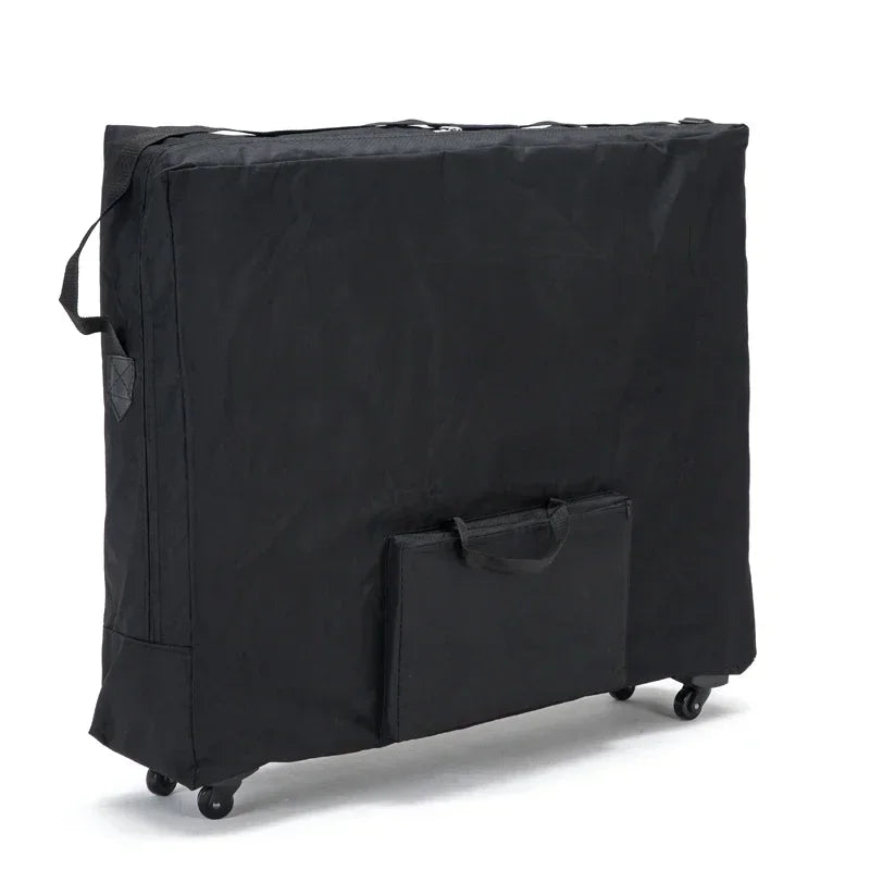Waterproof Portable Massage Bed Storage Bag with Wheeled Travel Case Wear-Resistant Oxford Cloth Backpack with Folding Legs