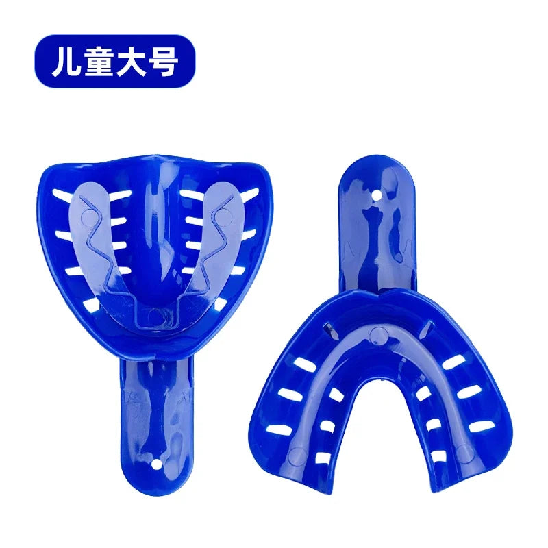 10Pcs=5Pair Disposable Dental Impression Trays Plastic Teeth Holder Trays Are Rounded Edges for Childrens Adults Cleaning Tools