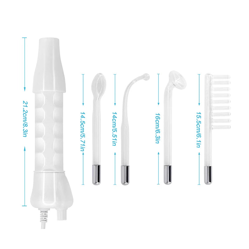 Portable Handheld High Frequency Skin Therapy Wand Electrode Glass Tube Skin Wrinkle Reducing Alta Frecuencia Wands