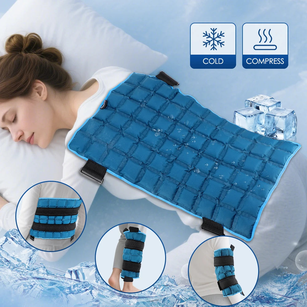 Reusable Large Ice Pack Wrap Hot Cold Compress Therapy Back Massage Pad Cooling Cushion For Knee Leg Neck Shoulder Muscle Strain